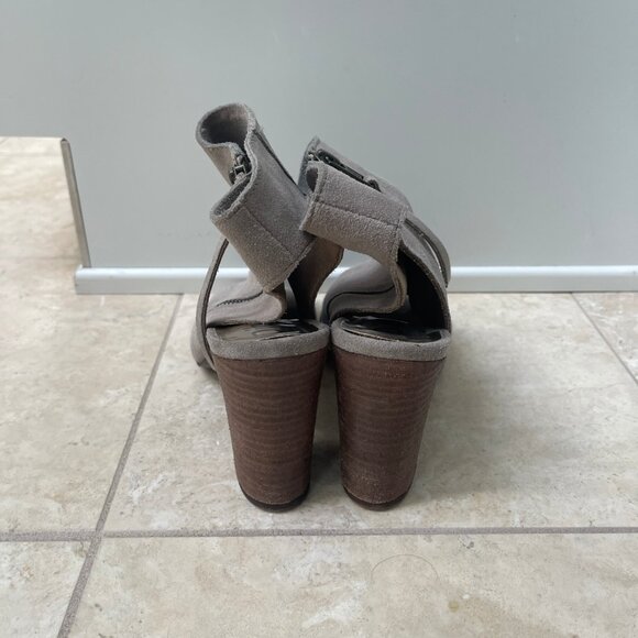 Diba Zora Peep Toe Leather Bootie, Size 9M, Taupe/Grey - Picture 4 of 8